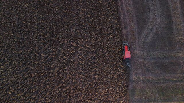 Tractor plowing the land in the village of Lalastra in the Valderejo Natural Park. Municipality of Valdegov&iacute;a. Province of &Aacute;lava. Basque Country. Spain. Europe