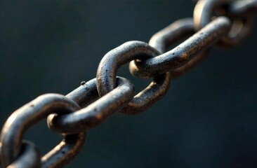 Fototapeta premium The connection between strength and success, the chain crossing the frame, the concept of strength and unity 