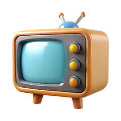 Plastic 3D retro tv icon