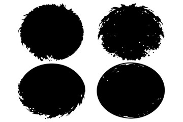 Black grunge brush, Grunge round shape. vector illustration.