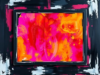 Grunge Painted Frame Background - 8K 16:9 Abstract Black and White