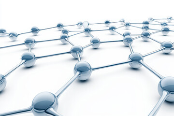 Molecular chain structure with shiny spheres and with protein structure amino acid model concept