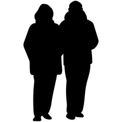 Elderly Couple Silhouette. Vector silhouettes of elderly couples.