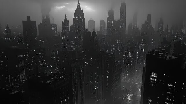 Fototapeta night cityscape new york city