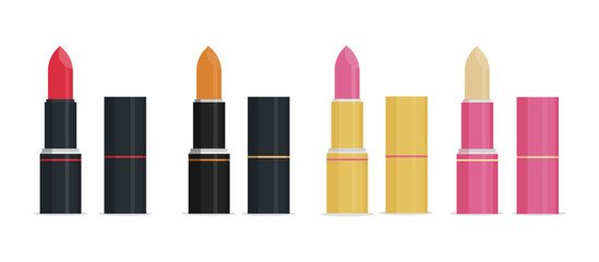 Obraz premium Lipstick cartoon set . Vector illustration