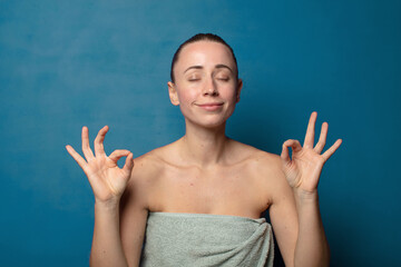 looking concentrated and meditating, feeling satisfied and relaxed, thinking or making a choice