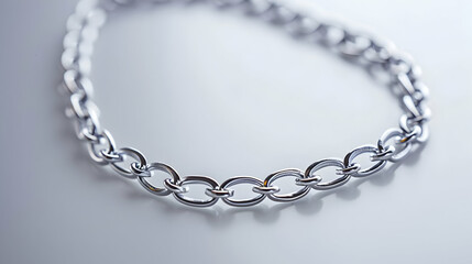 Obraz premium Silver Chain Link Necklace, Close-up Product Photo