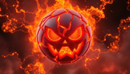 4K HD Wallpapers Angry Emoji With Glowing Molten Cracks And Fiery Eyes, Surrounded By A Cosmic Storm Of Fiery Energy. Desktop Wallpaper HD. HD Backgrounds