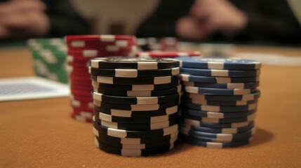 Fototapeta premium casino poker chips on table