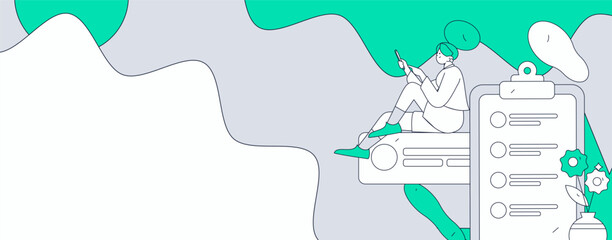 Personnel doing job interview flat vector concept operation hand drawn illustration
