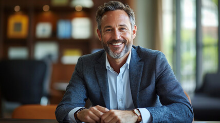 Obraz premium Confident Smiling Mature Businessman Portrait