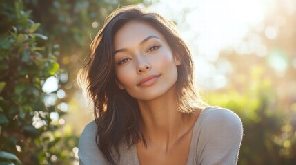 Naklejka premium beautiful woman outdoors portrait