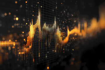 Fototapeta premium create a dark background, elements representing trading on the stock exchange participate in the background design