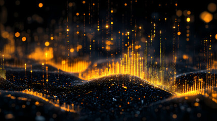 Fototapeta premium create a dark background, elements representing trading on the stock exchange participate in the background design