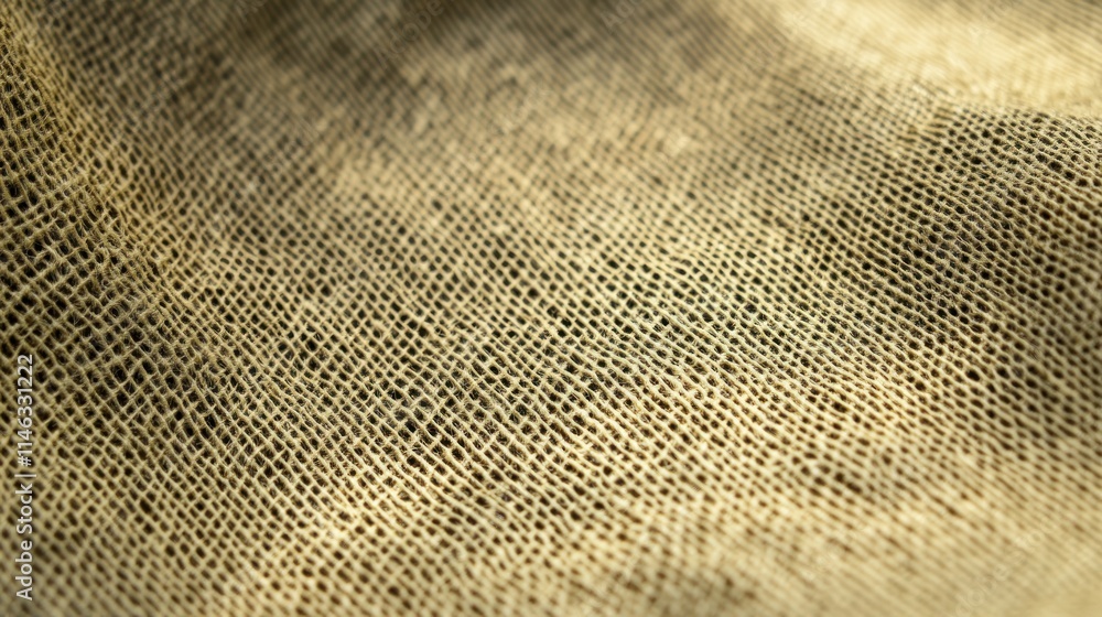 Poster a close-up view of textured fabric, showcasing its intricate weave and natural tones.