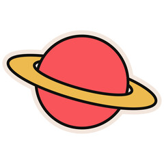 Retro 90s Sticker. Classic 80s back to 90s elements in modern flat style. Hand drawn sticker set, vector illustration. Fashion patch, badge, emblem with vintage accessories.