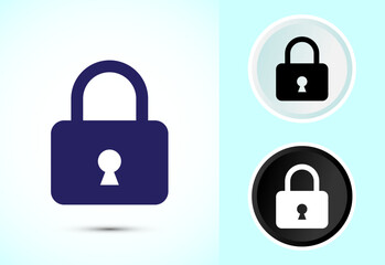 Lock icon design illustration. Security sign symbol, padlock icon