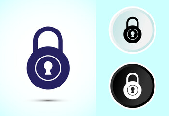 Lock icon design illustration. Security sign symbol, padlock icon