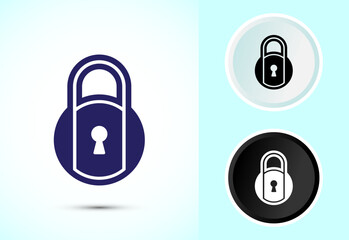 Lock icon design illustration. Security sign symbol, padlock icon