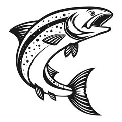 Atlantic Salmon Fish Vector Art  Illustration