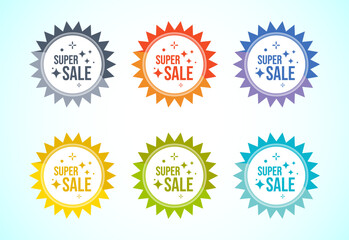 Super sale banner, sticker for business, marketing and advertising