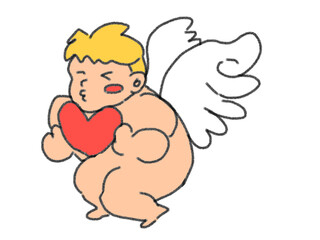 cupid with heart