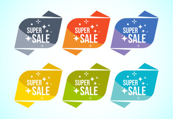 Super sale banner, sticker for business, marketing and advertising