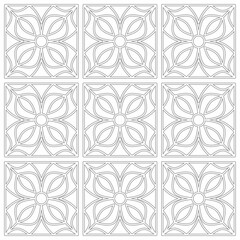 Seamless floral pattern consisting of thin lines connected to each other in a grid layout. Suitable for interior decoration, textiles, wallpapers and various creative projects.
