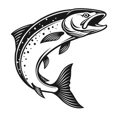 Atlantic Salmon Fish Vector Art  Illustration