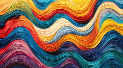 Multicolored wavy patterns intertwining in a hypnotic fashion