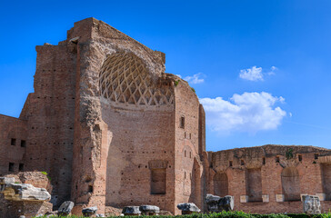 Roman Forum in Rome, Italy: view of Temple of Venus and Roma. © vololibero