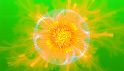 Glowing Plasma Ball with Energy Waves on Green Screen