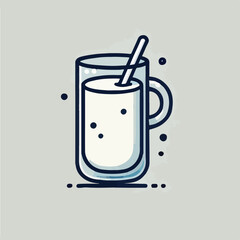 mug of milk hand drawn icon
