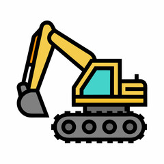 Smooth Excavator Illustration for Industrial Branding.