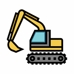 Smooth Excavator Illustration for Industrial Branding.