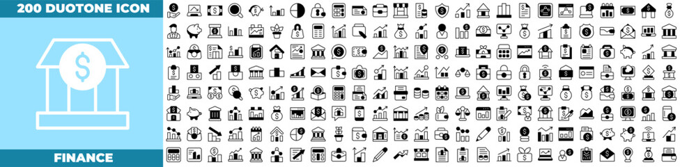 Finance Duotone Editable Icons set