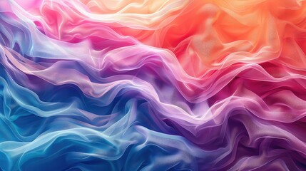 Obraz premium Multilayered wavy waves with vibrant neon hues