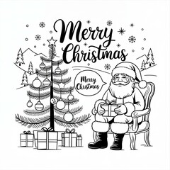 Merry Christmas black vector desing.