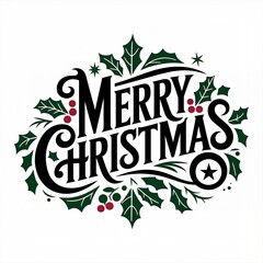 Merry Christmas black vector desing.