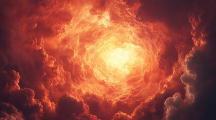 Fototapeta premium Abstract red and gold clouds swirling china digital art atmospheric aerial view conceptual