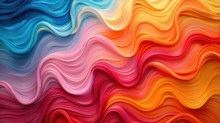 Multilayered wavy waves with vibrant neon hues