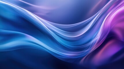 Obraz premium Abstract blue and purple flowing waves, dynamic digital art.