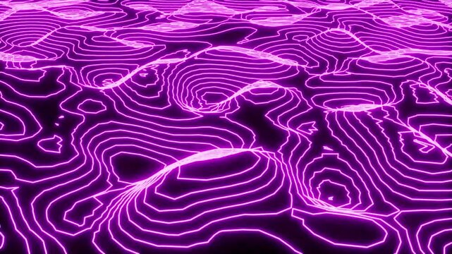 purple neon height map landscape able to loop