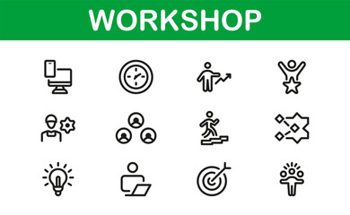 Creative Workshop Icon Set - Perfect for Tools, Maintenance, and Do-It-Yourself-Themed Projects