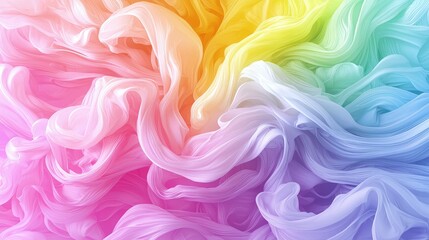 Obraz premium Abstract rainbow swirls of pastel fabric.