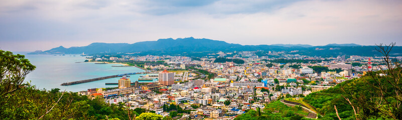 Fototapeta premium Nago, Okinawa, Japan Downtown Skyline