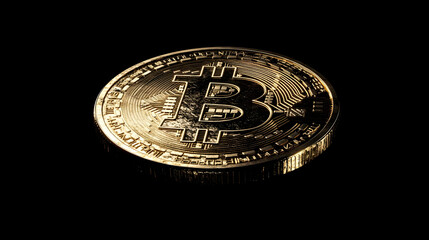 Golden Bitcoin 3D Render