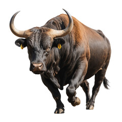 A strong bull on a transparent background PNG