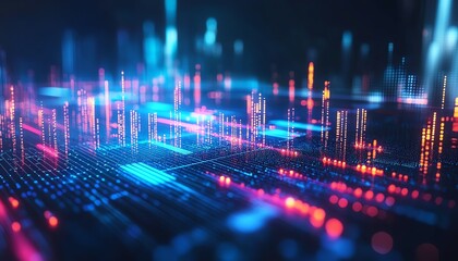 Obraz premium Global customer connections visualized with holographic Earth, dynamic data flows, bright neon lights, futuristic digital design, ultrarealistic, 8K