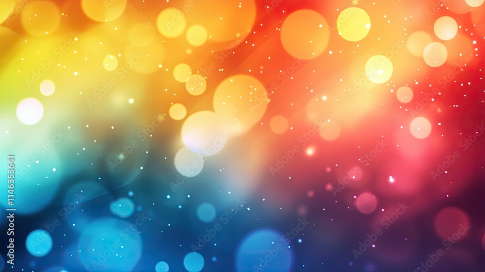 Poster vibrant bokeh background with colorful circular lights and soft gradients ideal for designing stunni